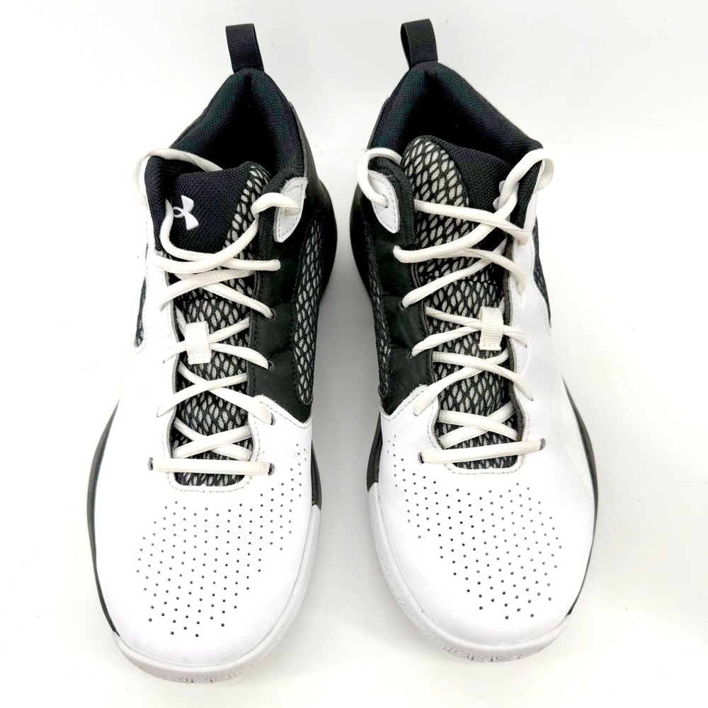Under Armour Lockdown 5 Basketball Shoes Mens 10 White Black Athletic Shoes - Picture 5 of 11